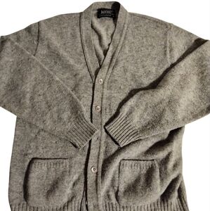Jantzen Vintage Gray Wool Blended Button Down Cardigan L Winter Fall Grandpacore